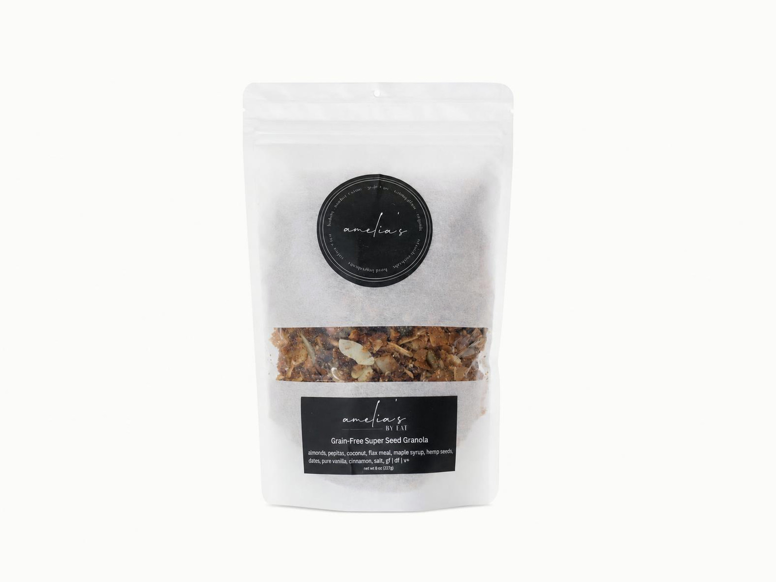 Grain-Free Super Seed Granola — Loaded w/ antioxidants, fiber, and protein. Sweetened with natural dates & maple syrup.
